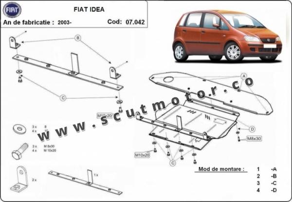 Scut motor, cutie de viteză și diferețial Fiat Idea 1