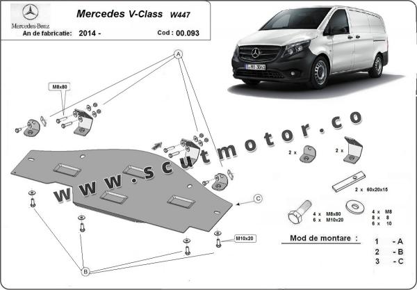 Scut metalic pentru sistemul Stop&Go Mercedes V-Class W447, 4x2, 1.6 D 1