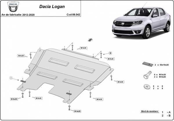 Scut motor Dacia Logan 2 