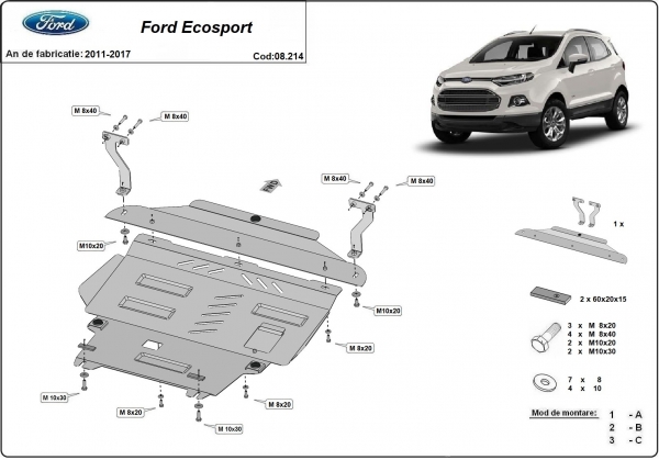Scut motor și cutie de viteză Ford EcoSport 