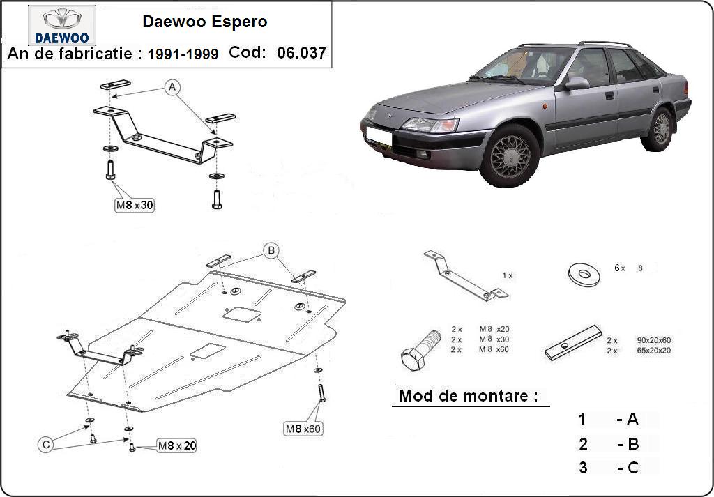 Ocelový kryt olejové vany pro Daewoo Espero 1991 - 1999, všechny motory