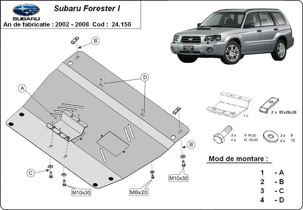 Ocelový kryt olejové vany pro Subaru Forester 2 2002 - 2008, 2.0, 2.5
