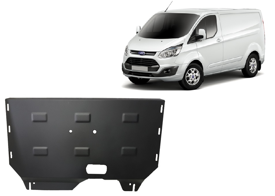 Ocelový kryt olejové vany pro ochranu motoru a převodovky pro Ford Transit Custom 2013 - 2020, 2.0 , 2.2 TD