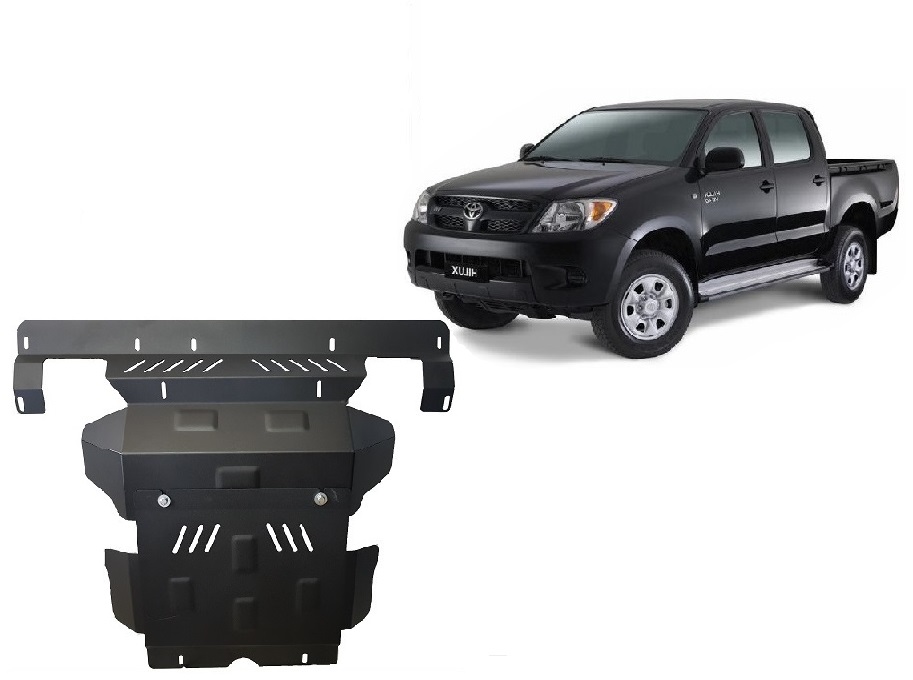 Ocelový kryt olejové vany pro ochranu motoru a chladiče pro Toyota Hilux 2004 - 2015, všechny motory