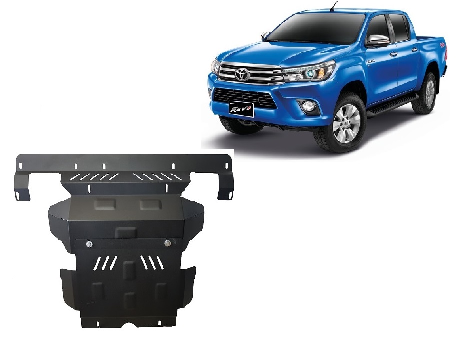 Ocelový kryt olejové vany pro ochranu motoru a chladiče pro Toyota Hilux Revo 2016 - 2026, všechny motory