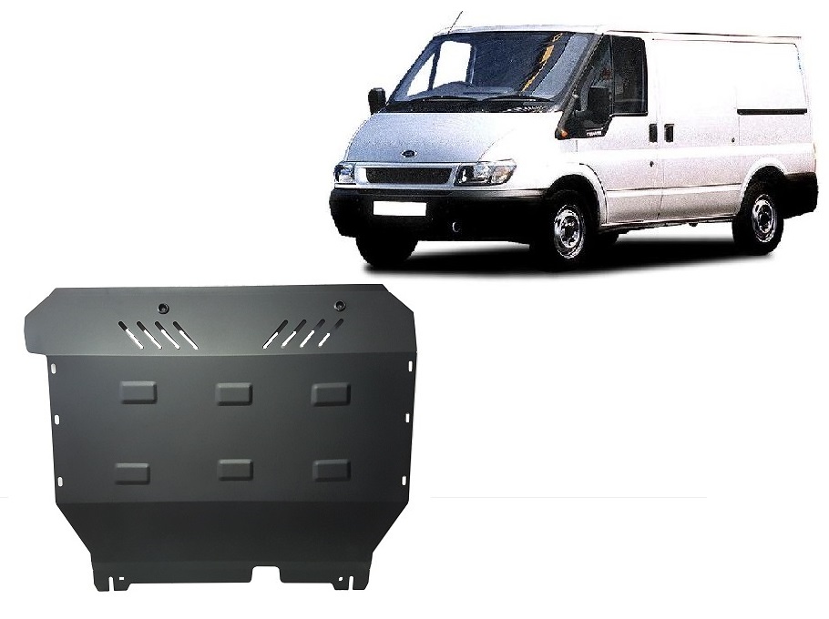 Ocelový kryt olejové vany pro ochranu motoru a převodovky pro Ford Transit - pohon předních kol 2001 - 2006, všechny motory