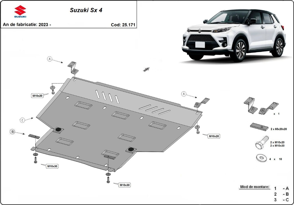 Hliníkový kryt olejové vany pro Suzuki SX4 2023 - 2026, Hybrid