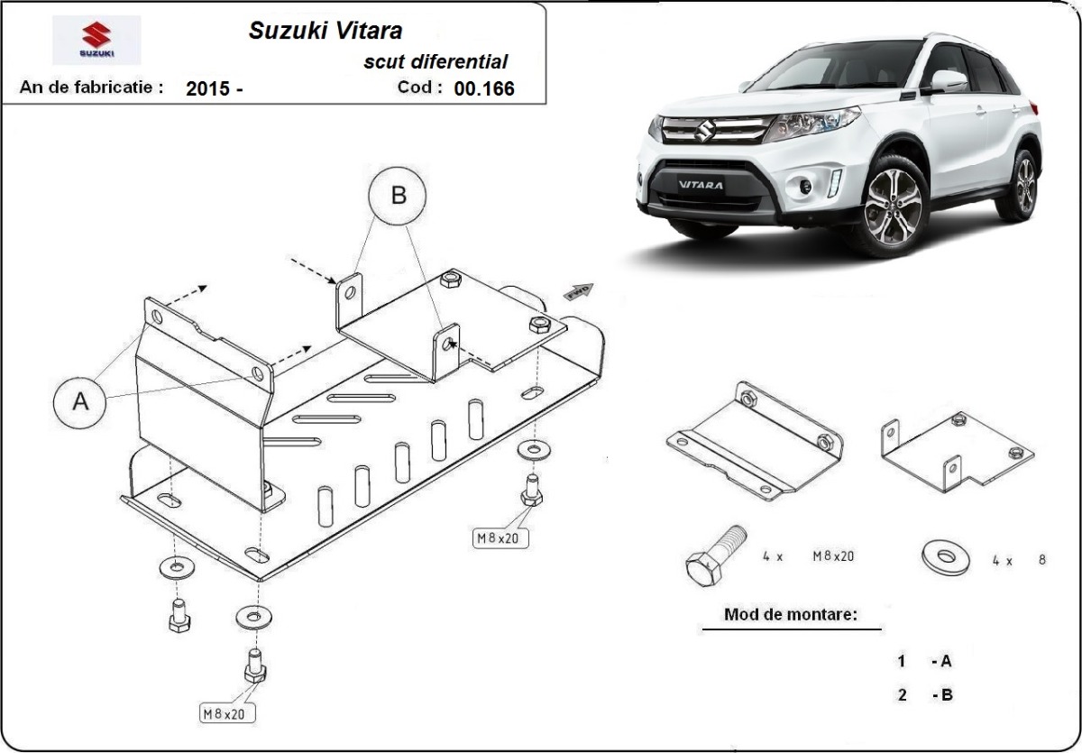 Hliníkový diferenciální kryt pro Suzuki Vitara 2013 - 2025, všechny motory