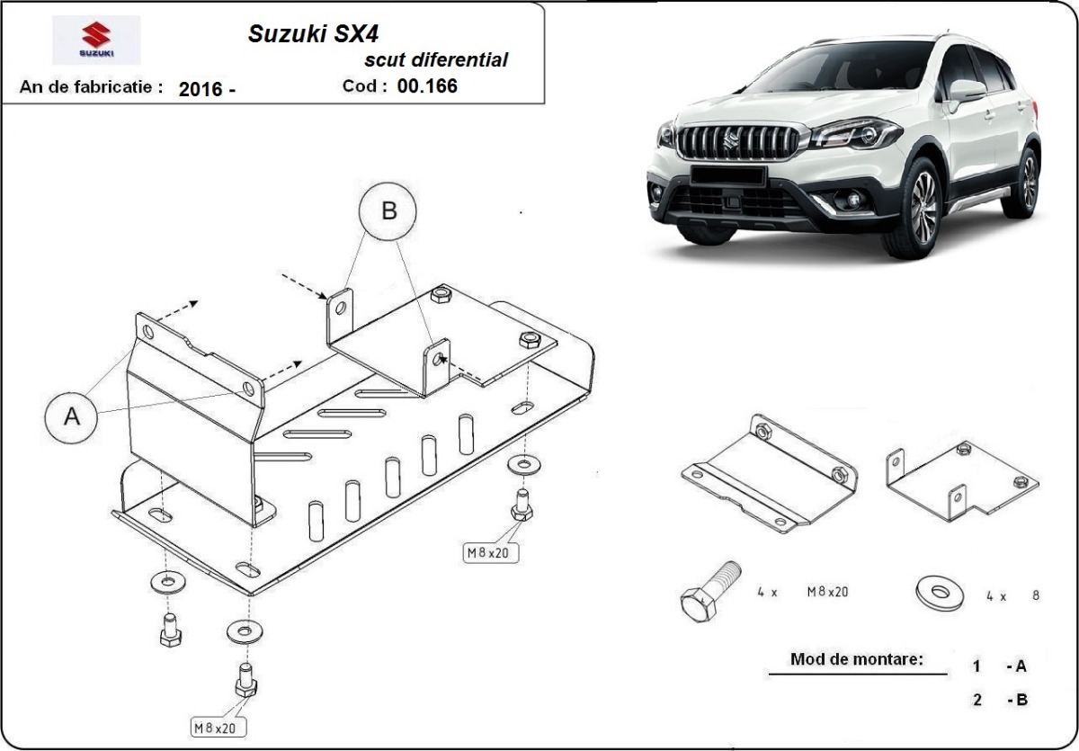 Hliníkový kryt diferenciálu pro Suzuki SX4 2013 - 2023, všechny motory