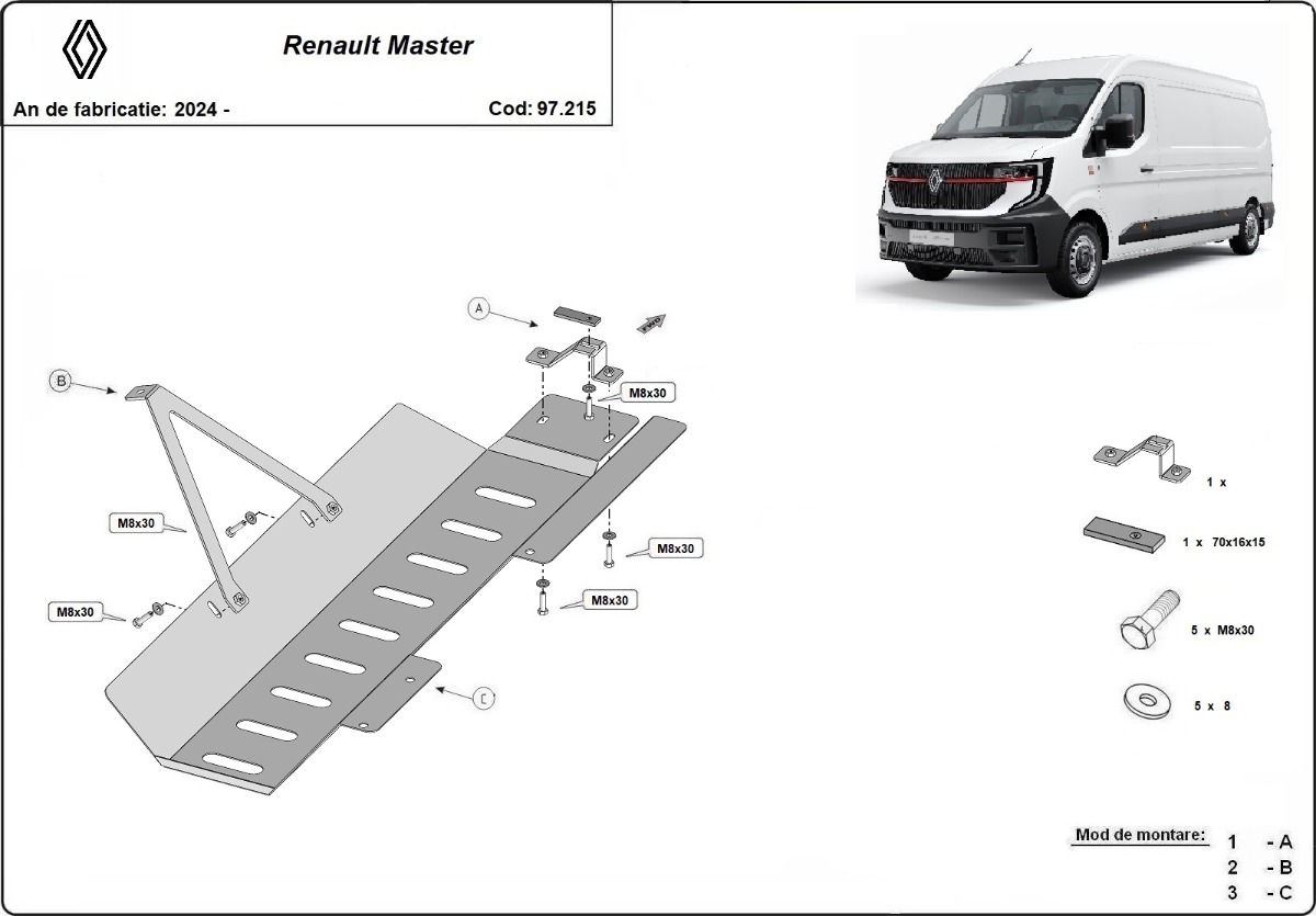 Ochrana katalyzátoru/uzávěr katalyzátoru, systém STOP&GO, EGR pro Renault Master 4 2024 - 2026, všechny motory