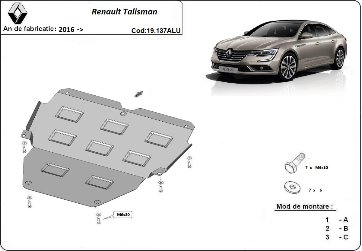 Hliníkový kryt olejové vany pro Renault Talisman 2016 - 2026, všechny motory