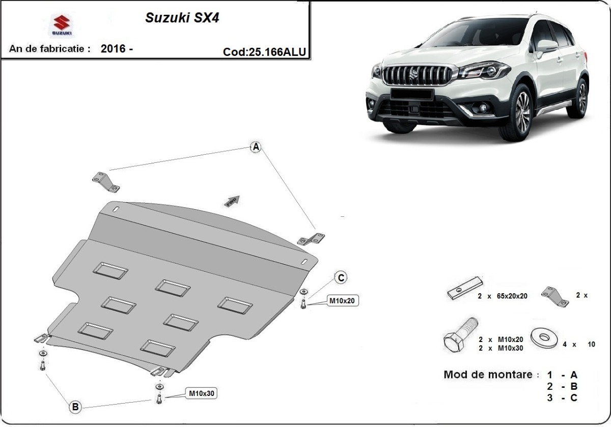 Hliníkový kryt olejové vany pro Suzuki SX4 2013 - 2023, všechny motory
