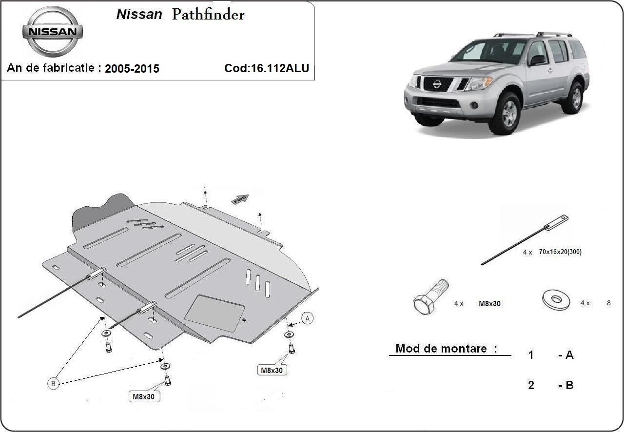 Hliníkový kryt olejové vany pro Nissan Pathfinder 2005 - 2026, všechny motory