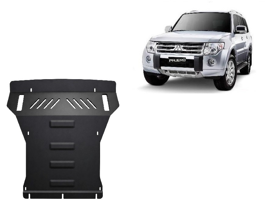 Ocelový kryt olejové vany pro ochranu motoru a chladiče pro Mitsubishi Shogun 4 (V80, V90) 2007 - 2021, 3.8; 3.2 Di-D