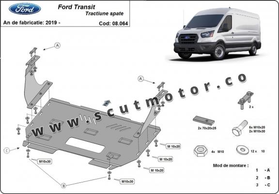 Scut motor și cutie de viteză Ford Transit - tracțiunea spate