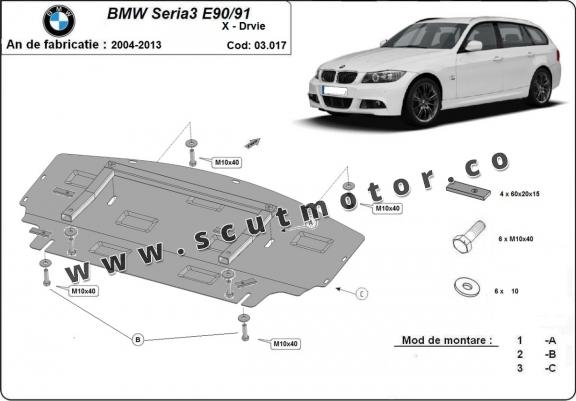 Scut sub bara fata si radiator BMW seria 3 - E90