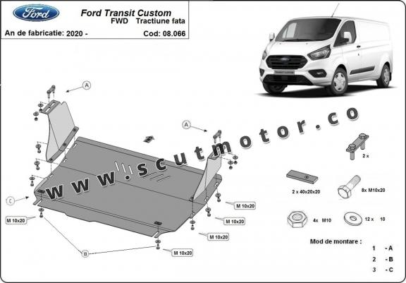 Scut motor și cutie de viteză Ford Transit Custom