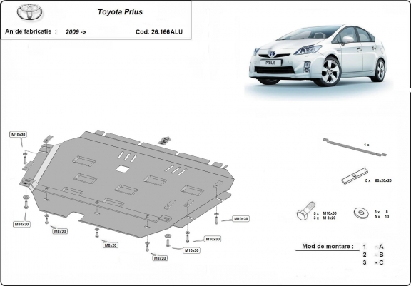 Scut motor din aluminiu Toyota Prius