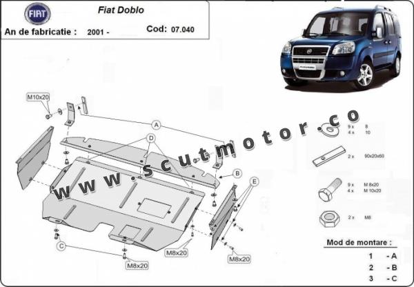 Scut motor și cutie de viteză Fiat Doblo 1