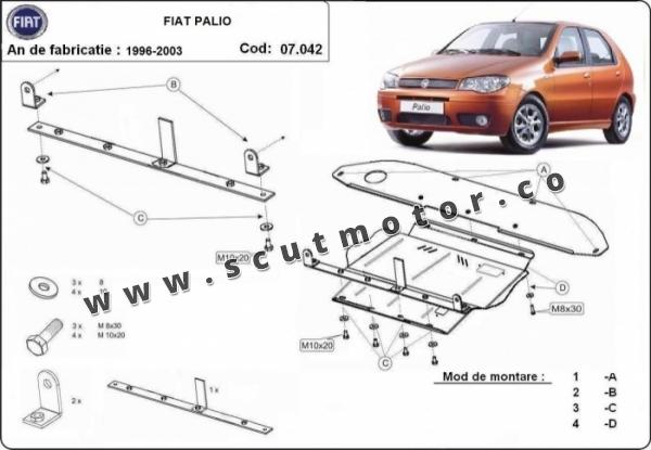 Scut motor, cutie de viteză și diferețial Fiat Palio 3