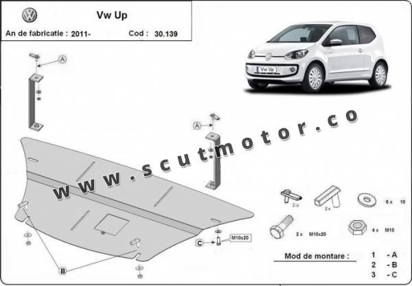 Scut motor și cutie de viteză VW Up 3
