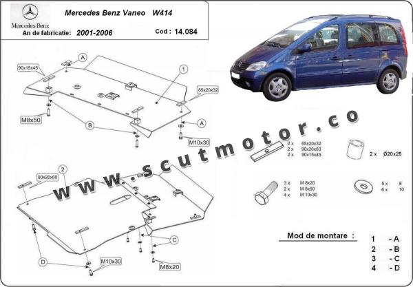 Scut motor și cutie de viteză Mercedes Vaneo W414 1