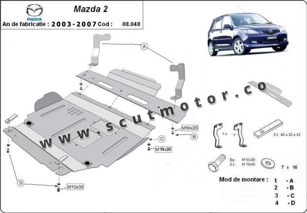 Scut motor și cutie de viteză Mazda 2 1