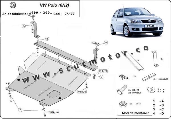 Scut motor și cutie de viteză VW Polo 6n2 1