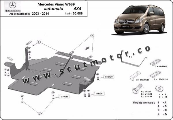 Scut metalic cutie de viteză și reductor Mercedes Viano W639, varianta 4x4 automată 3