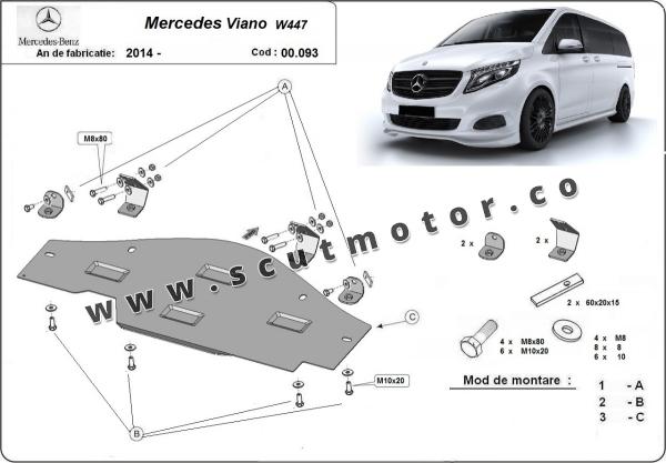Scut metalic pentru sistemul Stop&Go Mercedes Viano W447, 4x2, 1.6 D 1