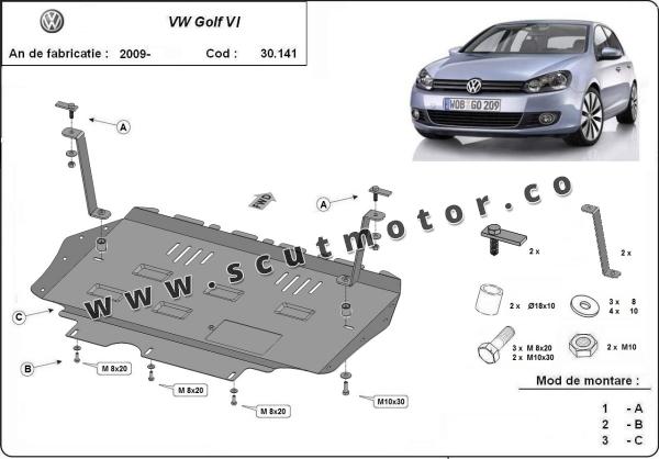 Scut motor VW Golf 6 2