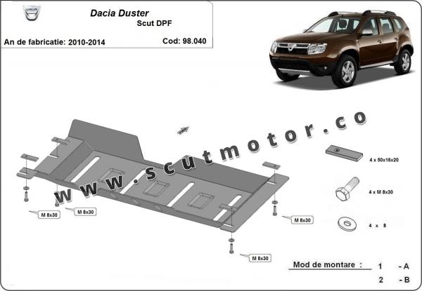 Scut filtru particule Dacia Duster 1