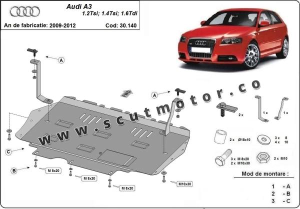 Scut motor și cutie de viteză Audi A3 1