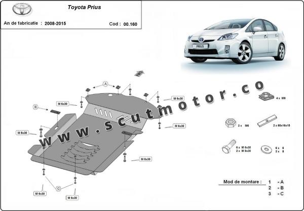 Scut antifurt catalizator pentru Toyota Prius 3 1