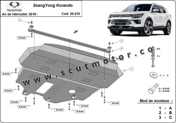 Scut motor metalic SsangYong Korando 1