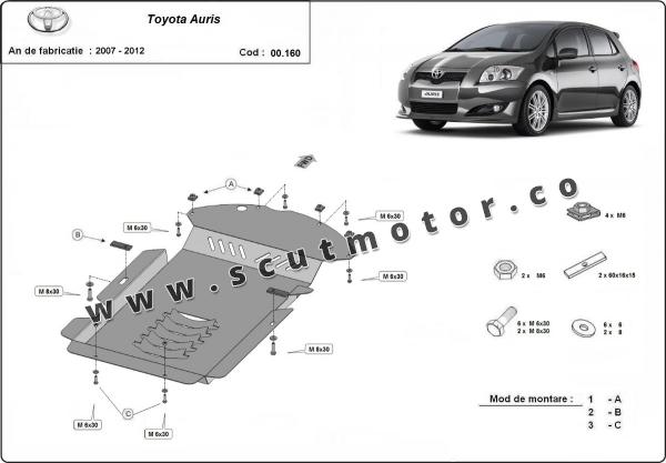 Scut antifurt catalizator pentru Toyota Auris 7