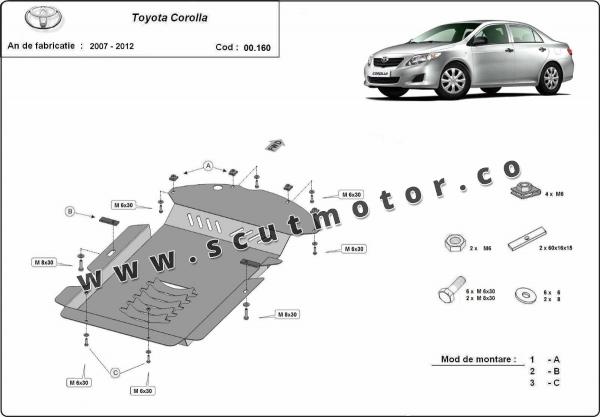 Scut antifurt catalizator pentru Toyota Corolla 3