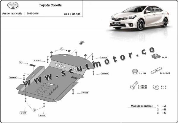 Scut antifurt catalizator pentru Toyota Corolla 7