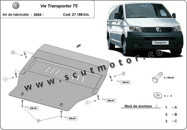 Scut motor galvanizat Volkswagen Transporter T5 2