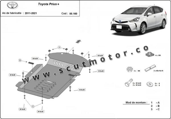 Scut antifurt catalizator pentru Toyota Prius 3 + 2