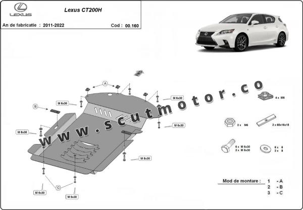 Scut antifurt catalizator pentru Lexus CT200H 1