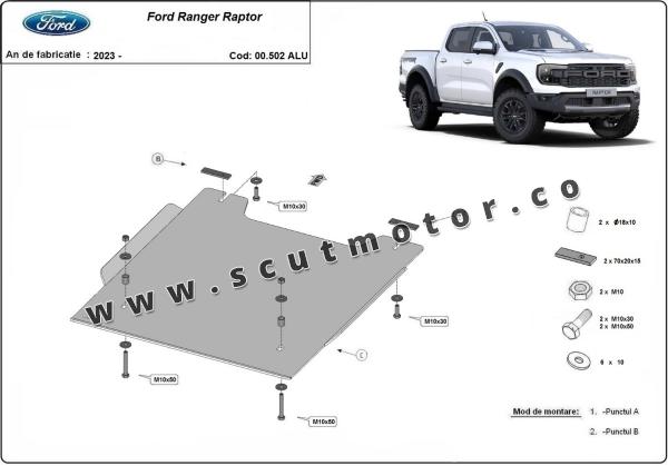 Scut reductor Ford Ranger Raptor  - Aluminium 3