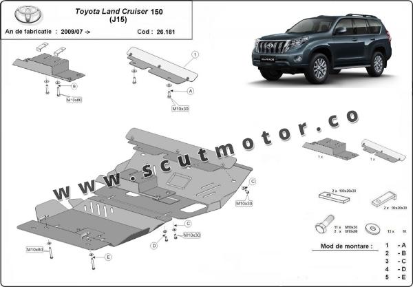 Scut motor din aluminiu Toyota Land Cruiser 150 2