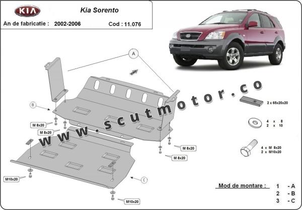 Scut motor și radiator Kia Sorento 1