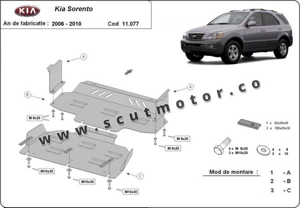 Scut motor și radiator Kia Sorento 1