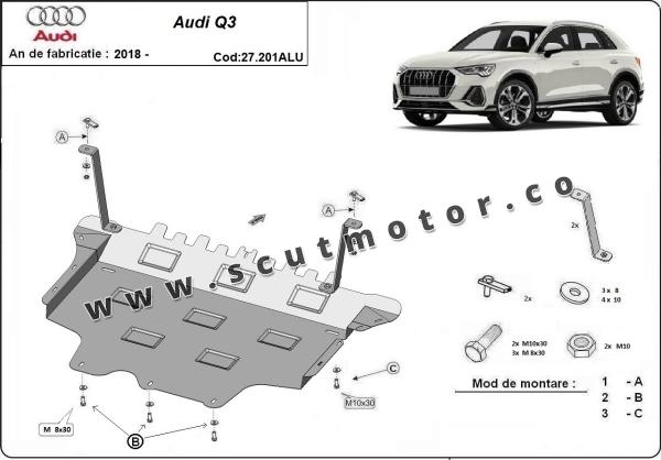 Scut motor din aluminiu Audi Q3 3