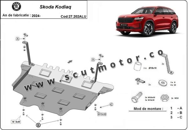 Scut motor din aluminiu Skoda Kodiaq 3