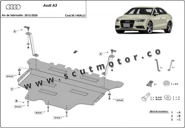 Scut motor din aluminiu Audi A3 3