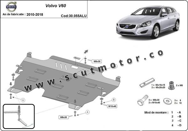 Scut motor și cutie de viteză din aluminiu Volvo V60 3