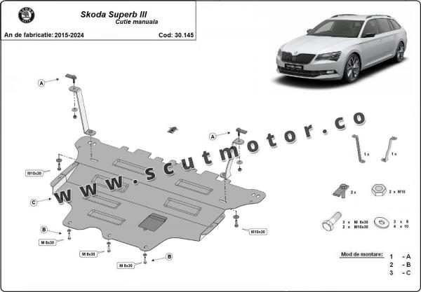 Scut motor Skoda Superb - cutie de viteză manuală 3